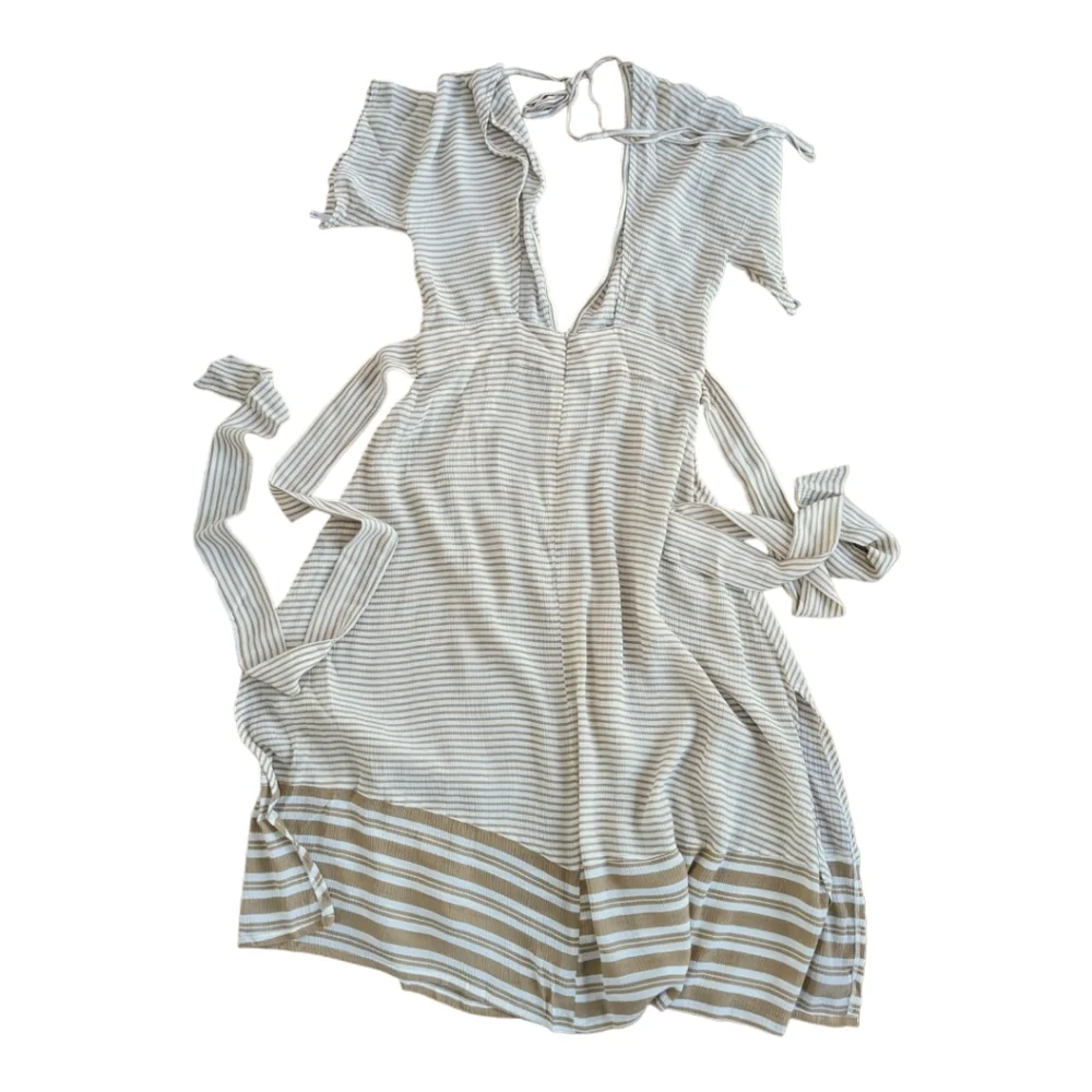 Faithfull the Brand Mustang Midi Dress in Camp Cove Stripe - US 4 - Picture 9 of 13